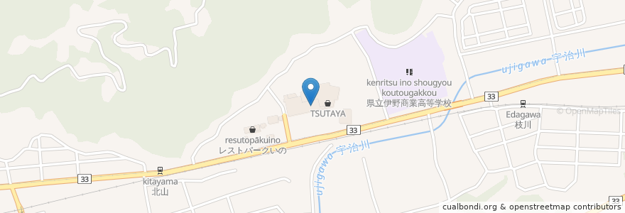 Mapa de ubicacion de ツルハドラッグ en Japonya, 高知県, 吾川郡, いの町.