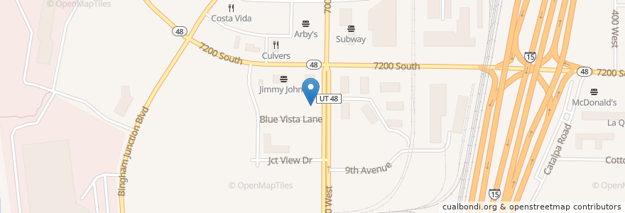 Mapa de ubicacion de Freddy's en United States, Utah, Salt Lake County, Midvale.