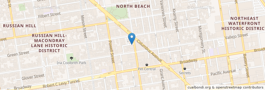 Mapa de ubicacion de Vieni Vieni en United States, California, San Francisco, San Francisco.