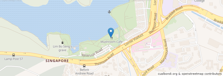 Mapa de ubicacion de Mushroom Cafe en シンガポール, Central.
