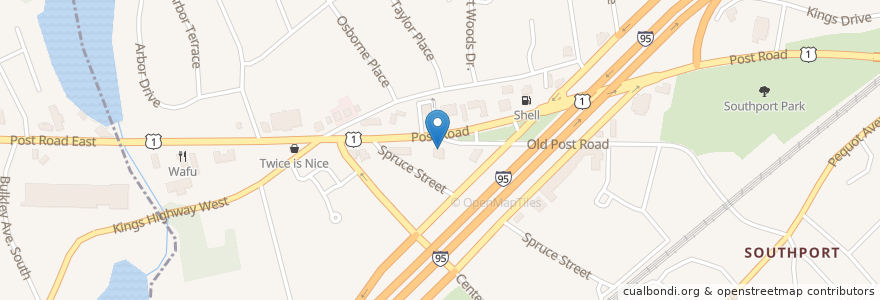 Mapa de ubicacion de Dunkin' Donuts en 미국, 코네티컷, Fairfield County, Fairfield.