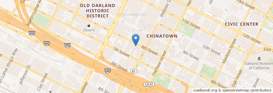 Mapa de ubicacion de Metropolitian Bank en 미국, 캘리포니아주, 앨러미다 군, 오클랜드.