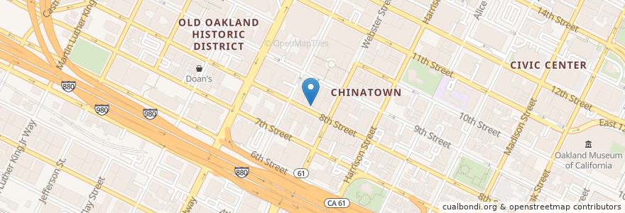 Mapa de ubicacion de Chili Padi en Vereinigte Staaten Von Amerika, Kalifornien, Alameda County, Oakland.