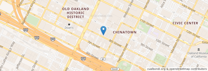 Mapa de ubicacion de Sun Hing Restaurant en Estados Unidos De América, California, Condado De Alameda, Oakland.