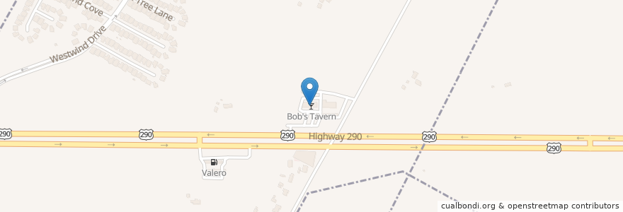 Mapa de ubicacion de Bob's Tavern en Amerika Syarikat, Texas, Elgin, Travis County.