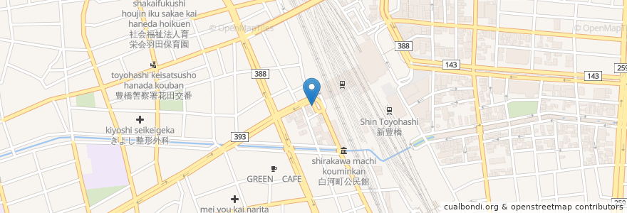 Mapa de ubicacion de 西駅前 en Japón, Prefectura De Aichi, 豊橋市.