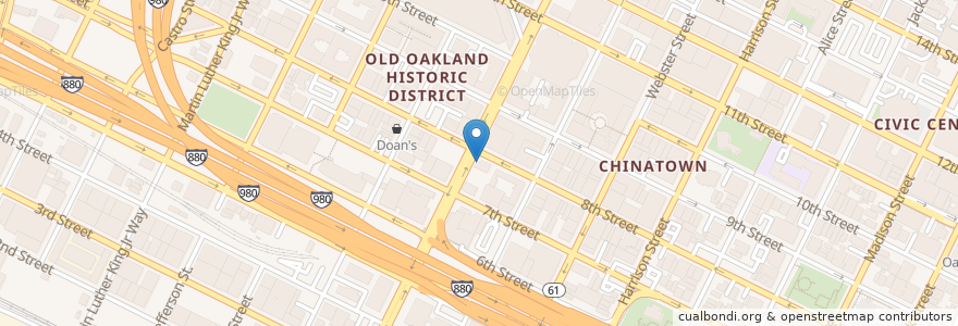 Mapa de ubicacion de Bradford Pharmacy en États-Unis D'Amérique, Californie, Comté D'Alameda, Oakland.