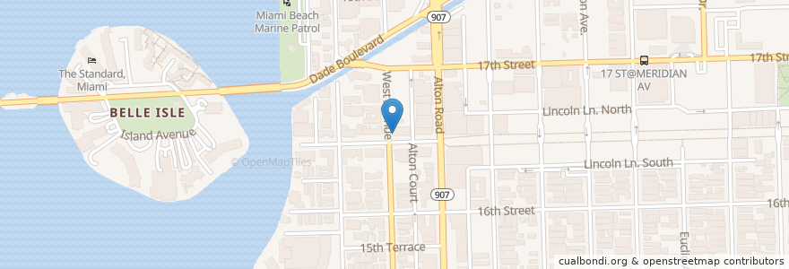 Mapa de ubicacion de CVI.CHE 105 en 미국, 플로리다주, 마이애미데이드 군, 마이애미비치.