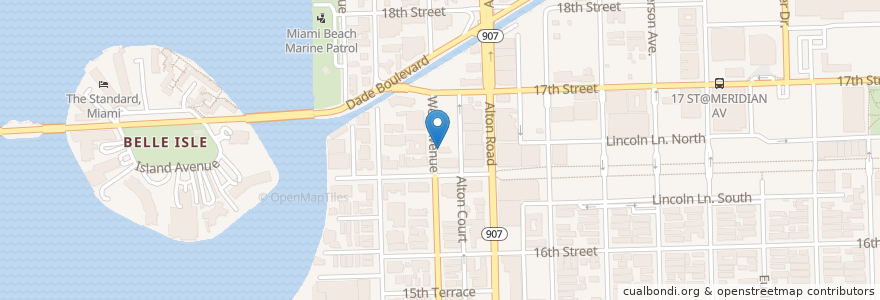 Mapa de ubicacion de Carl Fisher Branch en Vereinigte Staaten Von Amerika, Florida, Miami-Dade County, Miami Beach.