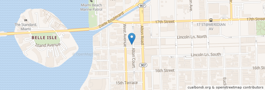 Mapa de ubicacion de Panizza Bistro en Amerika Syarikat, Florida, Miami-Dade County, Miami Beach.