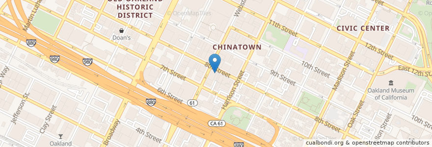 Mapa de ubicacion de Gum Wah en Amerika Birleşik Devletleri, Kaliforniya, Alameda İlçesi, Oakland.