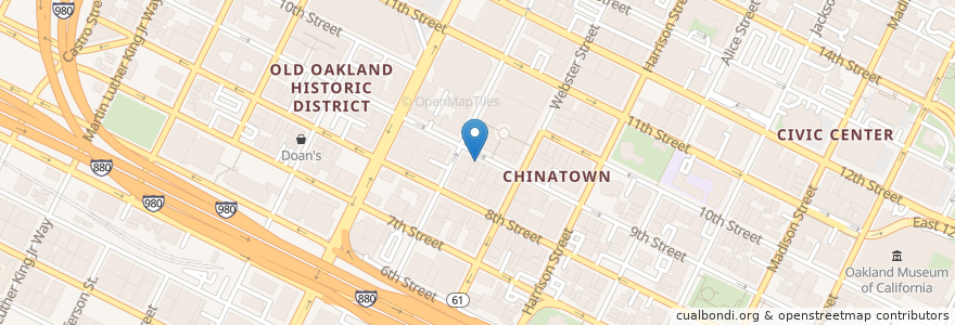 Mapa de ubicacion de Ying Kee Restaurant en United States, California, Alameda County, Oakland.