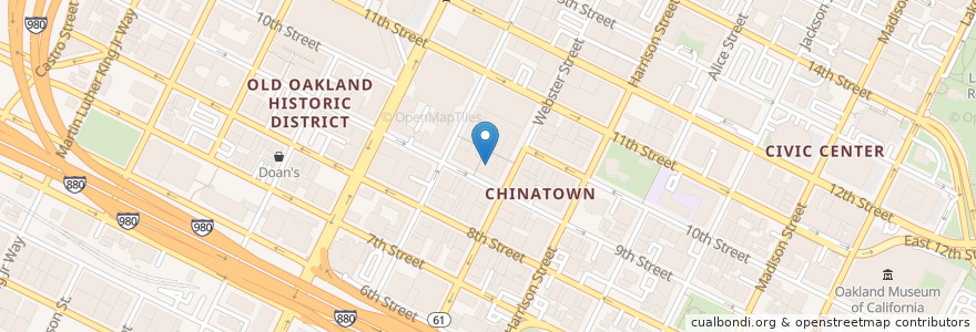 Mapa de ubicacion de Oakland Dental Group en 미국, 캘리포니아주, 앨러미다 군, 오클랜드.