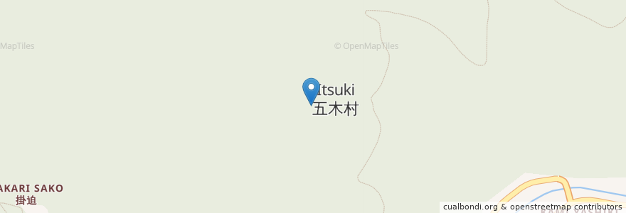 Mapa de ubicacion de 五木村 en 日本, 熊本県, 球磨郡, 五木村.