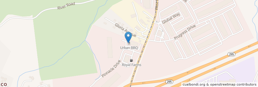 Mapa de ubicacion de Urban BBQ en Verenigde Staten, Maryland, Anne Arundel County, Linthicum.