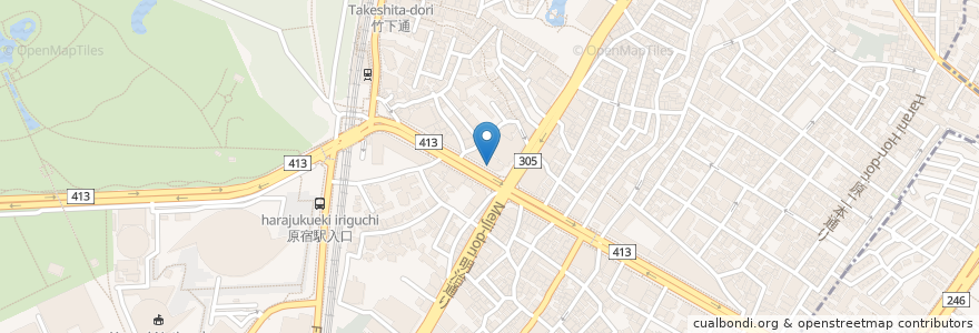Mapa de ubicacion de 東京アパートメントカフェ en 日本, 东京都/東京都, 渋谷区.