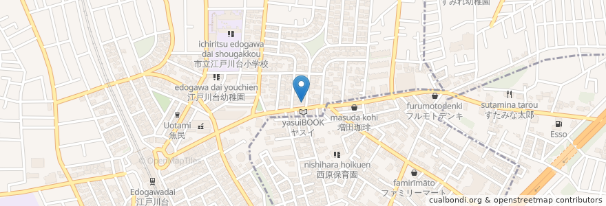 Mapa de ubicacion de 東医院 en Japan, Präfektur Chiba, 流山市, 柏市.