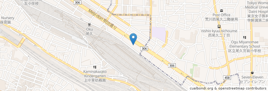 Mapa de ubicacion de 華屋与兵衛　尾久店 en Japón, Tokio, Kita.