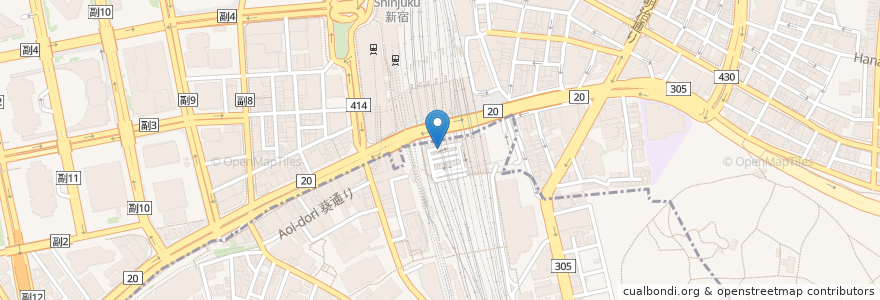Mapa de ubicacion de BUSTA 신주쿠 en 일본, 도쿄도, 신주쿠.