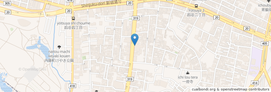 Mapa de ubicacion de 左門町薬局 en Japan, 東京都, 新宿区.
