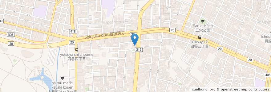 Mapa de ubicacion de 目利きの銀次 en Japonya, 東京都, 新宿区.