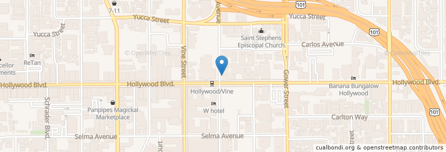 Mapa de ubicacion de Dunkin' Donuts en الولايات المتّحدة الأمريكيّة, كاليفورنيا, مقاطعة لوس أنجلس, لوس أنجلس.