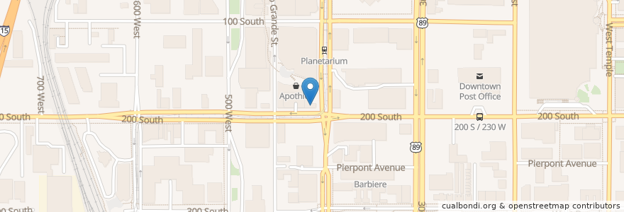 Mapa de ubicacion de Wiseguys Comedy Club en 미국, 유타 주, Salt Lake County, Salt Lake City.