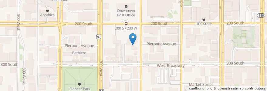 Mapa de ubicacion de Poplar Street Pub en Amerika Syarikat, Utah, Salt Lake County, Salt Lake City.