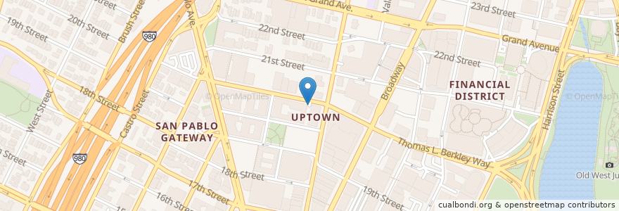 Mapa de ubicacion de The Uptown Parking en Vereinigte Staaten Von Amerika, Kalifornien, Alameda County, Oakland.