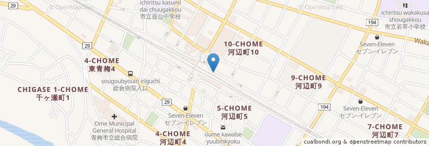 Mapa de ubicacion de びっしゅ屋 en Japon, Tokyo, 青梅市.
