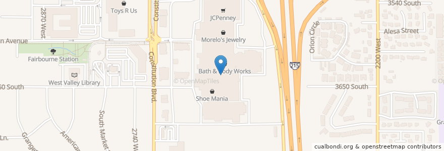 Mapa de ubicacion de Subway en 미국, 유타 주, Salt Lake County, West Valley City.