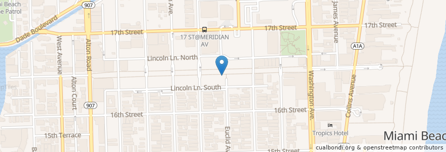 Mapa de ubicacion de Nexxt Cafe en 미국, 플로리다주, 마이애미데이드 군, 마이애미비치.