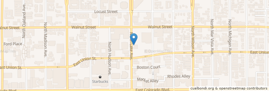 Mapa de ubicacion de Bobby's Place en 美利坚合众国/美利堅合眾國, 加利福尼亚州/加利福尼亞州, 洛杉矶县, Pasadena.