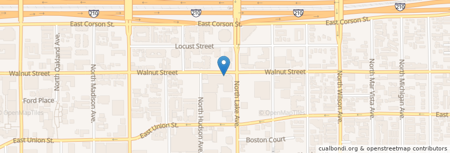 Mapa de ubicacion de Lovebirds Café & Bakery en アメリカ合衆国, カリフォルニア州, Los Angeles County, Pasadena.