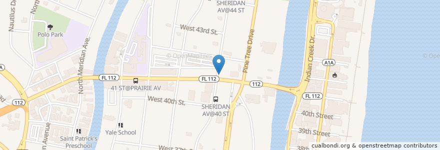 Mapa de ubicacion de Dunkin' Donuts en Amerika Birleşik Devletleri, Florida, Miami-Dade County, Miami Beach.