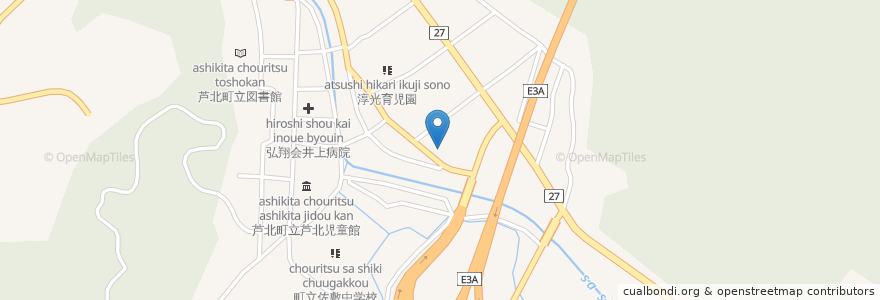 Mapa de ubicacion de 葦北郡 en 日本, 熊本県, 葦北郡, 芦北町.