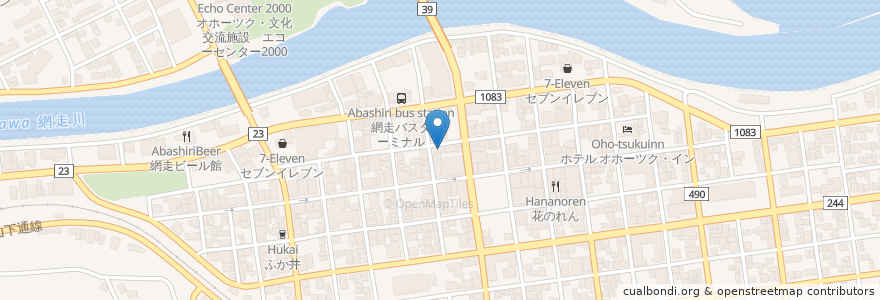 Mapa de ubicacion de 蒸汽船 en Japão, 北海道, オホーツク総合振興局, 網走市.