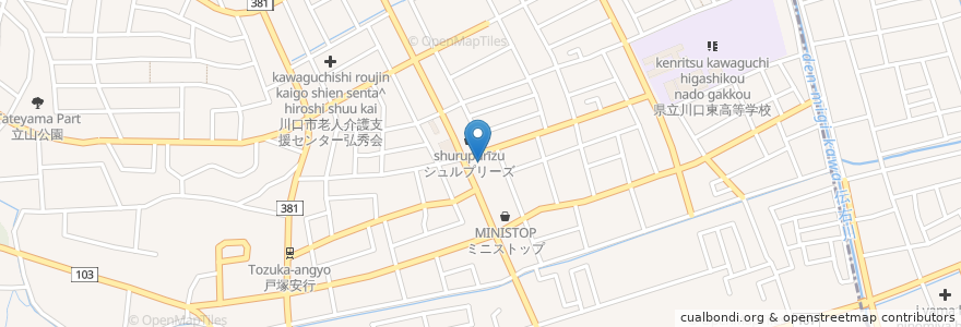 Mapa de ubicacion de わいず en Japón, Prefectura De Saitama, 川口市.