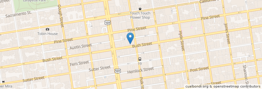 Mapa de ubicacion de Sammy's Cafe en 美利坚合众国/美利堅合眾國, 加利福尼亚州/加利福尼亞州, 旧金山市县/三藩市市縣/舊金山市郡, 旧金山.