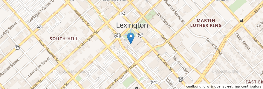 Mapa de ubicacion de Library Parking en 美利坚合众国/美利堅合眾國, 肯塔基州, Fayette County, Lexington.
