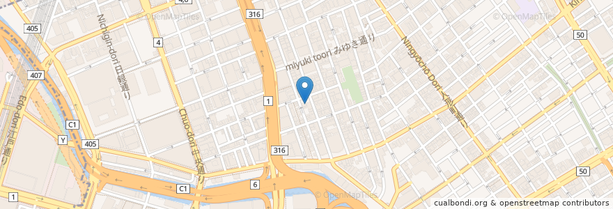 Mapa de ubicacion de ENEOS en Japonya, 東京都, 中央区.