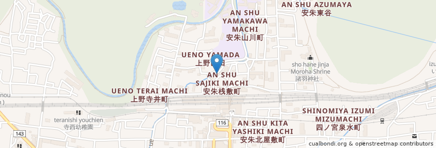 Mapa de ubicacion de 安朱自治会館 en Япония, Киото, Киото, Ямасина.