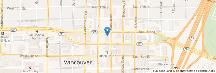 Mapa de ubicacion de Brickhouse en Estados Unidos Da América, Washington, Clark County, Vancouver.