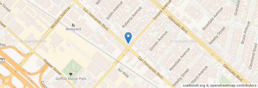 Mapa de ubicacion de Bank of America en Stati Uniti D'America, California, Los Angeles County, Glendale.