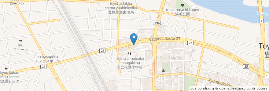 Mapa de ubicacion de 和食さと en 日本, 愛知県, 豊橋市.
