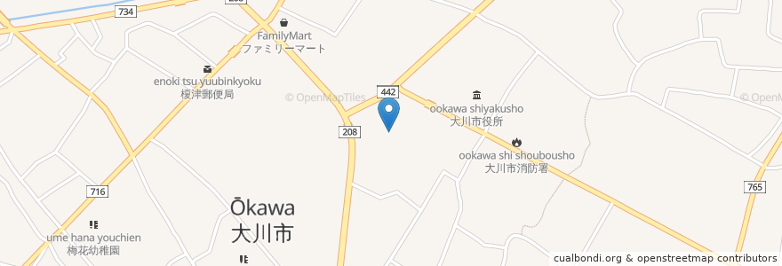 Mapa de ubicacion de 大川市 en Japón, Prefectura De Fukuoka, 大川市.