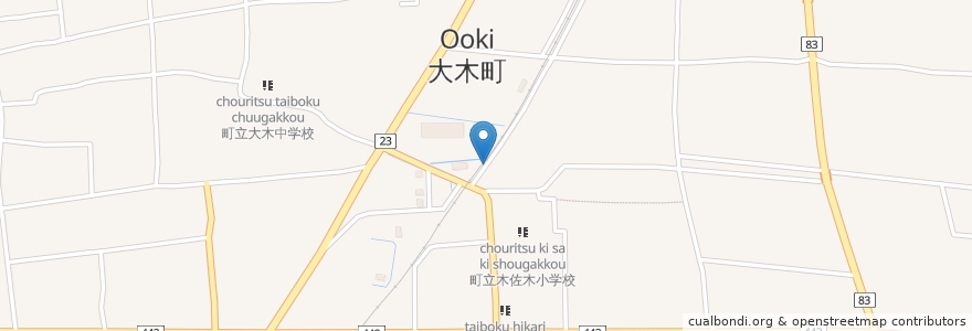 Mapa de ubicacion de 大木町 en 日本, 福岡県, 三潴郡, 大木町.