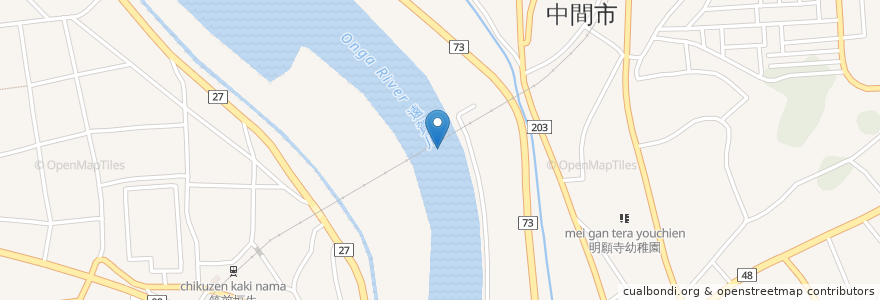Mapa de ubicacion de 中間市 en Japón, Prefectura De Fukuoka, 中間市.