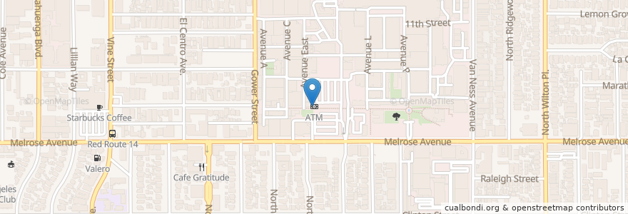 Mapa de ubicacion de ATM en 미국, 캘리포니아주, Los Angeles County, 로스앤젤레스.