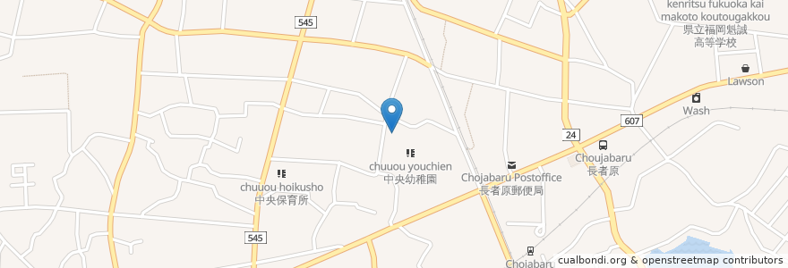 Mapa de ubicacion de 粕屋町 en Japan, 福岡県, 糟屋郡, 粕屋町.